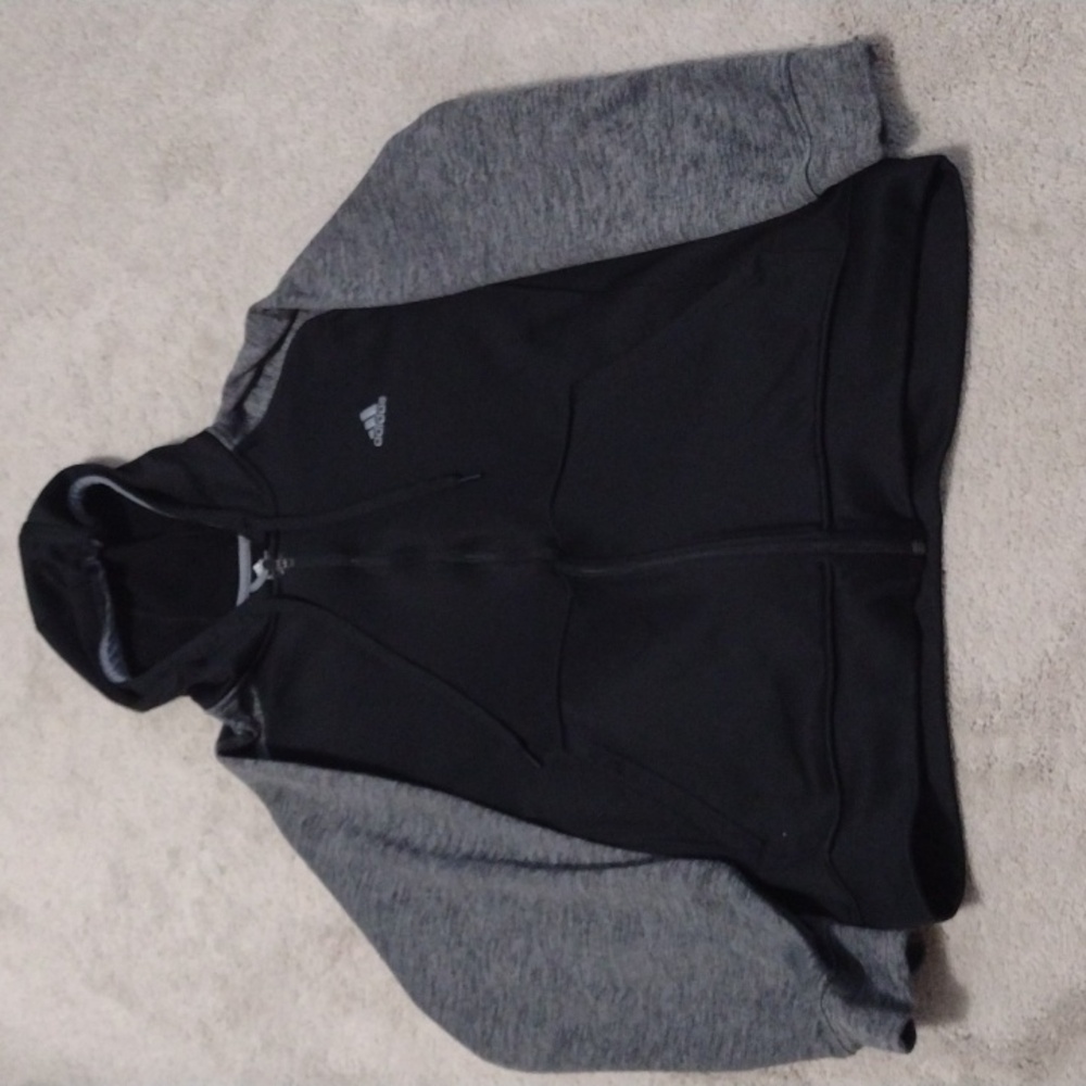 Adidas men's zip front hooded fleece jacket